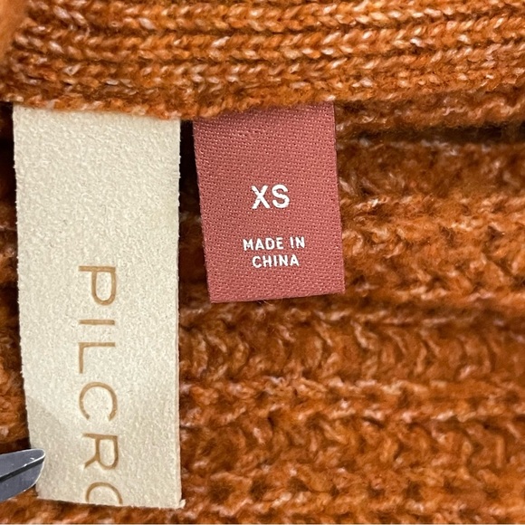 Anthropologie Pilcro Womens XS Burnt Orange Rust Knit Cowl Neck Sweater Oversize - Picture 14 of 14